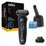 Ηλεκτρική ξυριστική μηχανή BRAUN SHAVER 52‑N7200cc Μαύρο — ξυριστική μηχανή με πλέγμα, επαναφορτιζόμενη, υγρή & στεγνή ξύριση
