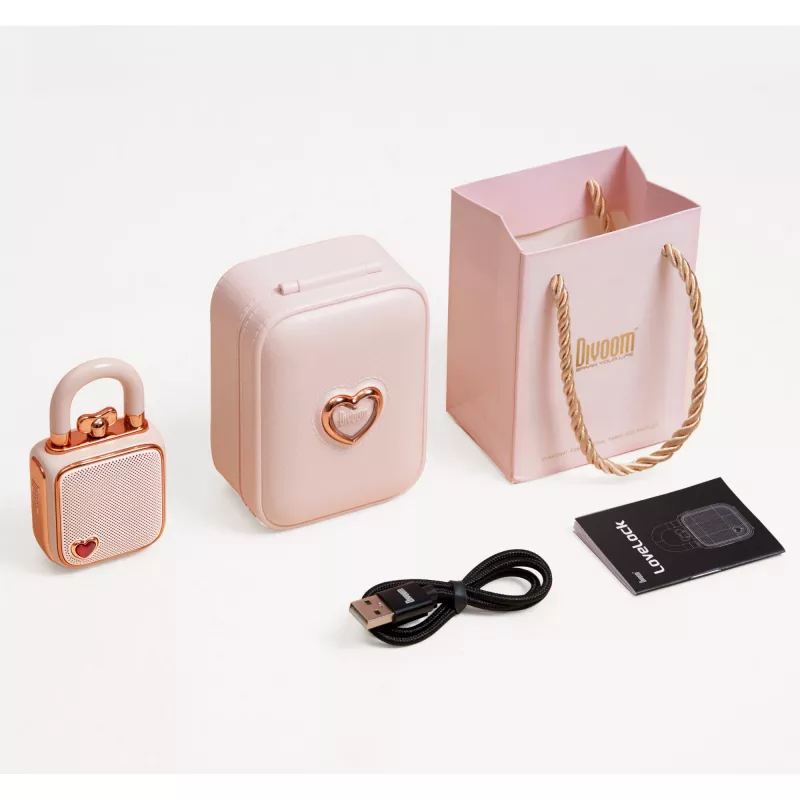 Φορητό ηχείο μονό Divoom LoveLock ροζ
