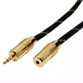 ROLINE GOLD Καλώδιο επέκτασης ήχου 3,5mm βύσμα αρσενικό/υποδοχή θηλυκή 5,0m (11.09.4755)