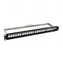 Keystone, φορέας μονάδας, 48,30 cm (19) Patchpanel για 24x TP-modules, 1HE, μαύρο (S216320)