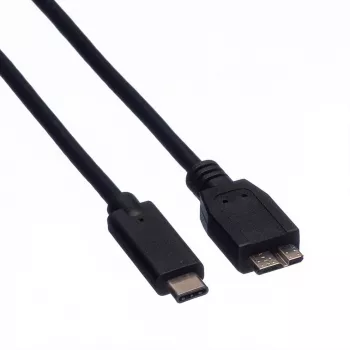 ROLINE - Καλώδιο USB - USB Type-C (M) σε Micro-USB Type-B (M) - 50 cm - μαύρο (11.02.9005)