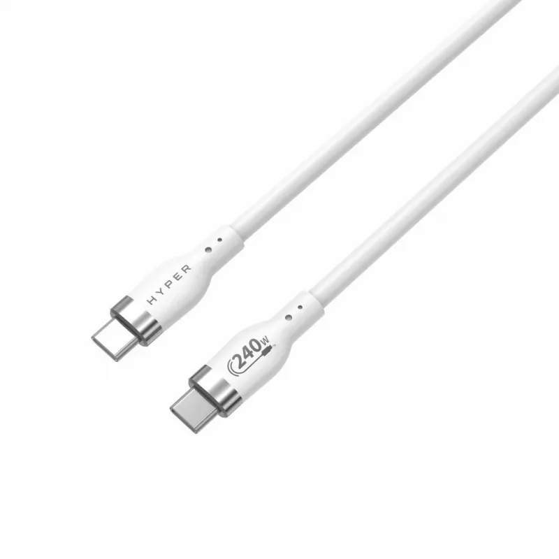 HYPER HyperJuice 240W Καλώδιο σιλικόνης USB-C σε USB-C (0,9 m/1 m) - Λευκό