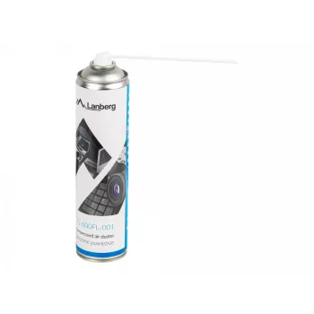 Σπρέι πεπιεσμένου αέρα LANBERG CG-600FL-001 — 600 ml, για καθαρισμό PC, μαύρο/μπλε/λευκό