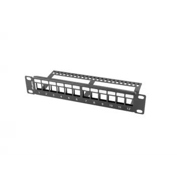 Τυφλό πάνελ rack LANBERG PPKS-9112-B, 12-Port, 1HE, μέταλλο, γκρι, 254×44,5×99,3 mm