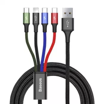 Καλώδιο USB Baseus Fast 4in1 2xUSB-C / Lightning / Micro 3.5A 1.2m (μαύρο)