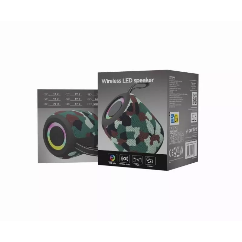Gembird SPK-BT-LED-05-CM φορητό ηχείο Bluetooth με LED, παραλλαγής