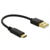 Καλώδιο φόρτισης USB DeLOCK Type-A σε USB Type-C 15 cm Μαύρο