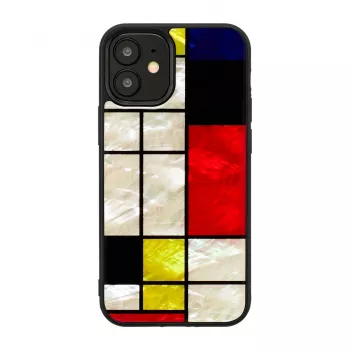 Θήκη προστασίας iKins για Apple iPhone 12 mini – μαύρο σχέδιο Mondrian