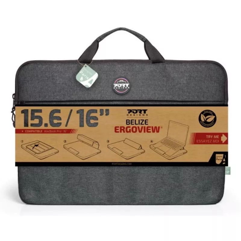 Port Designs Belize II Ergoview τσάντα laptop άνω φόρτωσης 15,6-16 ιντσών (40,6 cm), γκρι