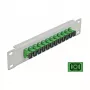 Patchpanel οπτικών ινών DeLOCK 10 ιντσών 12 Port SC Simplex πράσινο 1HE γκρι