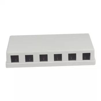 Synergy21 Keystone, φορέας μονάδας, patch panel για 6x μονάδες TP, επίτοιχο, λευκό (ABS)