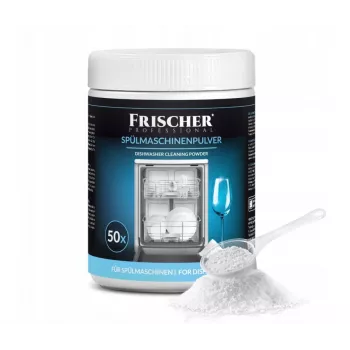 Σκόνη καθαρισμού πλυντηρίου πιάτων FRISCHER FR00122_1000, 1 kg, για αυτόματα πλυντήρια πιάτων, πλαστικό δοχείο