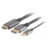ΚΑΛΩΔΙΟ HDMI(M)->DISPLAYPORT(M) 1M 4K ΜΑΥΡΟ LANBERG