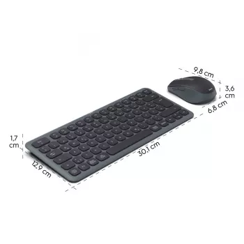 Multi-Device σετ πληκτρολογίου και ποντικιού μαύρο γκρι