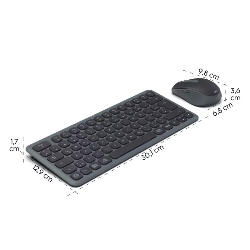 Multi-Device σετ πληκτρολογίου και ποντικιού μαύρο γκρι