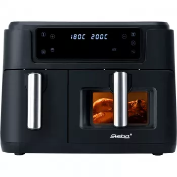 Dual Φριτέζα θερμού αέρα HF 9500 DUO (μαύρο, 2.400 Watt, 2 κάλαθοι 6 L + 3,5 L)