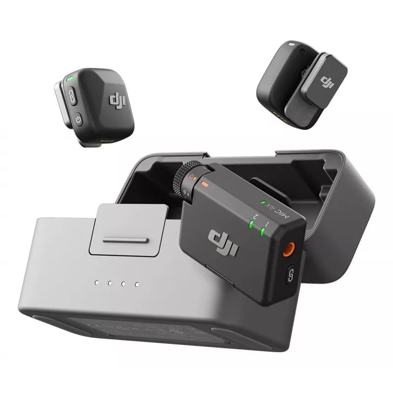 DJI Mic Mini (2 TX + 1 RX + Θήκη φόρτισης) Ασύρματο κιτ μικροφώνου - σκούρο γκρι
