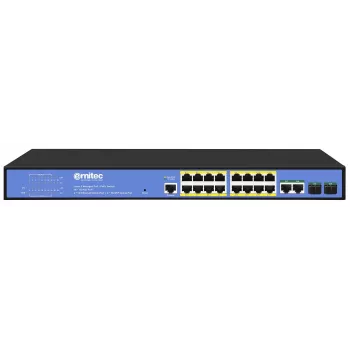 Δικτυακό switch ERNITEC ELECTRA-M16-1GB-285W – 16 θυρών Layer 2+ με 2 x Gigabit RJ45, 285 W ισχύς