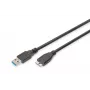 ASSMANN Καλώδιο SuperSpeed USB 3.0, βύσμα USB-A σε βύσμα Micro-USB-B, Cu AWG 28, διπλή θωράκιση, μήκος 1,0 m (AK-300116-010-S)