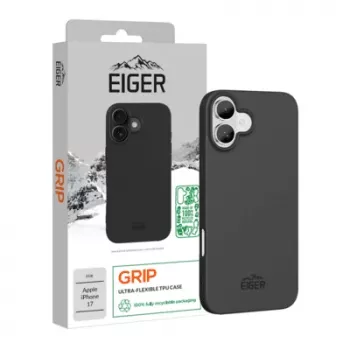 Προστατευτική θήκη με λαβή Eiger για iPhone 17 – μαύρη, ανθεκτικό ελαφρύ κέλυφος