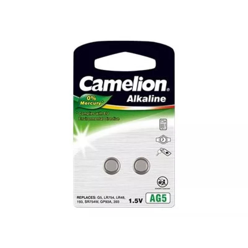 Μπαταρία κουμπί CAMELION AG5 (LR754, LR48) 1,5 V – συσκευασία 2 τεμ.