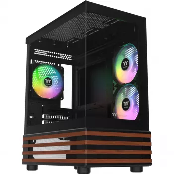 PC Micro Tower Thermaltake View 170 WS ARGB — Micro κουτί, μαύρο, υποστηρίζει τροφοδοτικό PS2, 2x 120 mm πλευρικούς + 1x 120 mm πίσω ανεμιστήρες, 2,5/3,5 ίντσες HDD