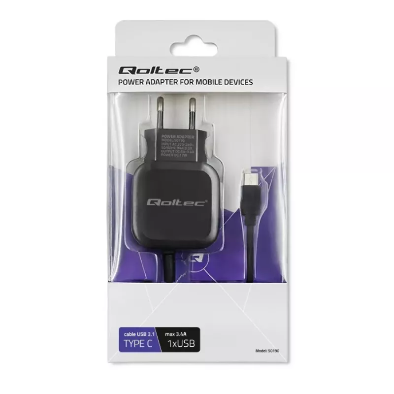 Qoltec 50190 Φορτιστής για φορητές συσκευές, Κινητό, Tablet, Τηλέφωνο, Universal