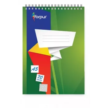 Τετράδιο με σπιράλ Forpus, A5/70, καρό 0723-003