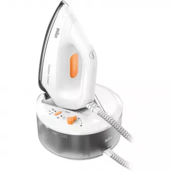 Braun CareStyle Compact IS 2132 WH σταθμός σιδερώματος με ατμό, 2400 W, 1,5 l, 400 g/min, πέλμα EloxalPlus, λευκός/πορτοκαλί