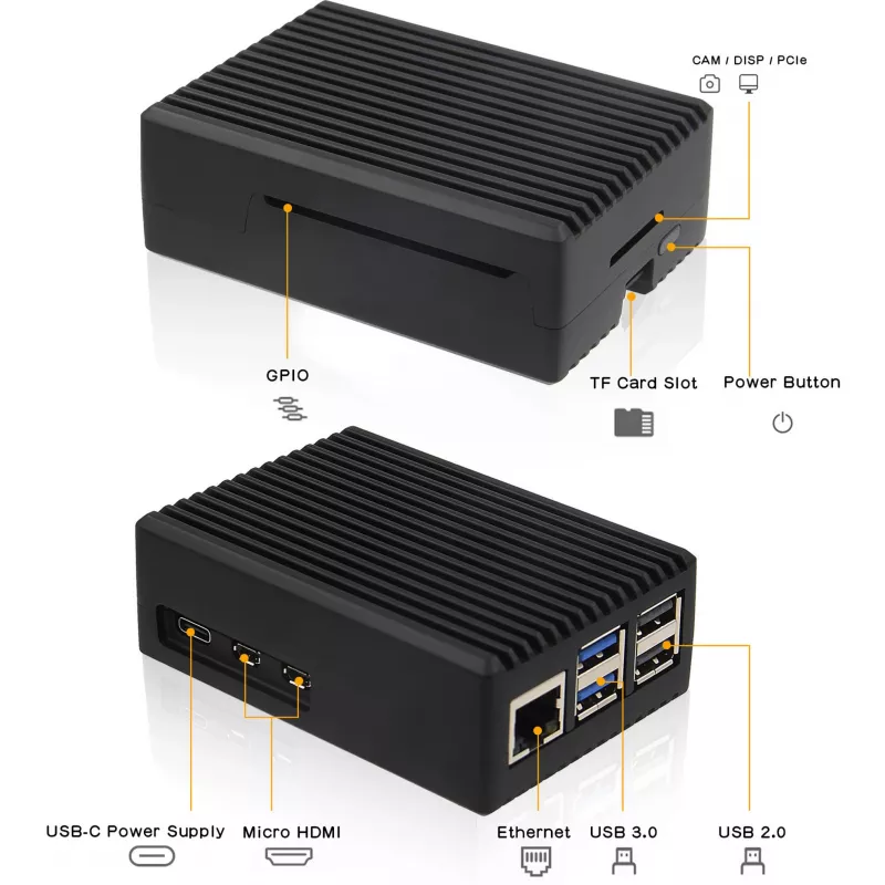 INTER-TECH Θήκη για Raspberry Pi 5 — ODS-739 Συμπαγής σχεδιασμός