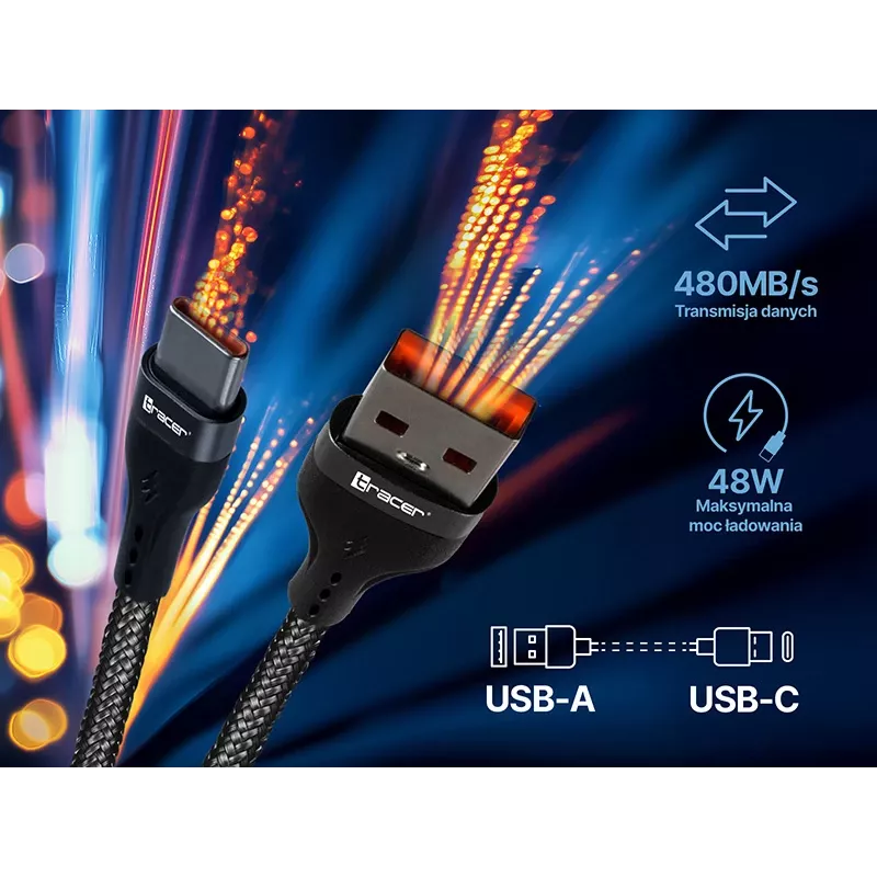 Tracer 47486 Καλώδιο USB A - Lightning M/M 1m Κόκκινο