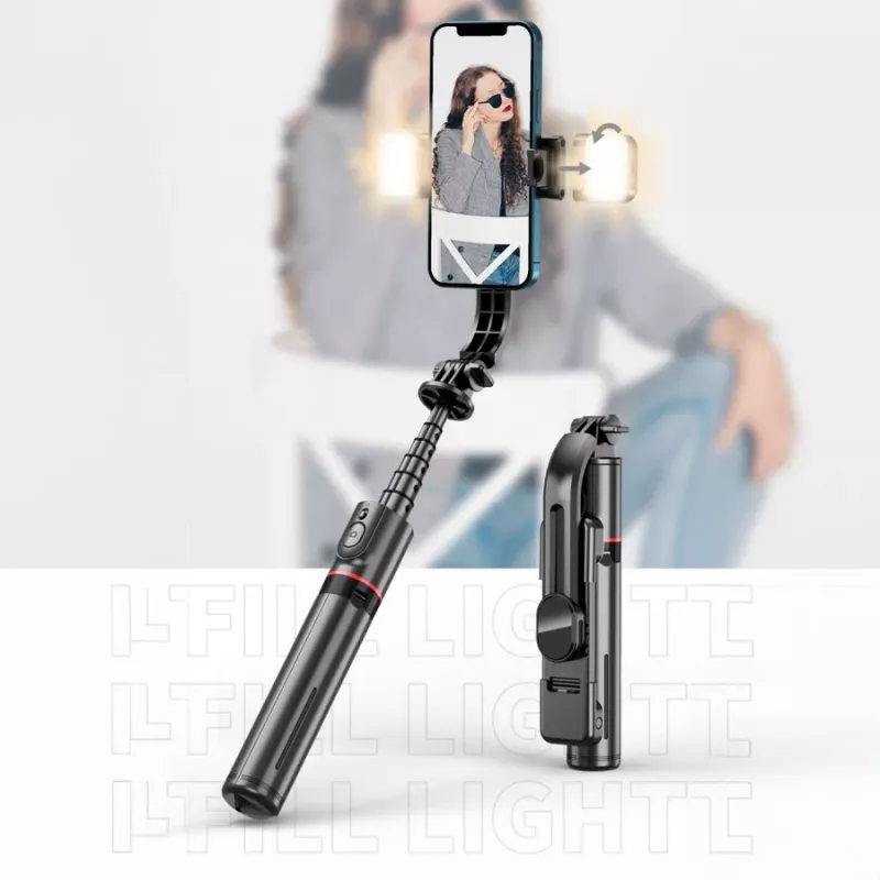 Tech-Protect L05S Selfie Stick βάση LED λάμπα τηλεχειριστήριο Bluetooth