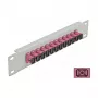 Patchpanel οπτικών ινών DeLOCK 10 ιντσών 12 Port SC Simplex μωβ 1U γκρι