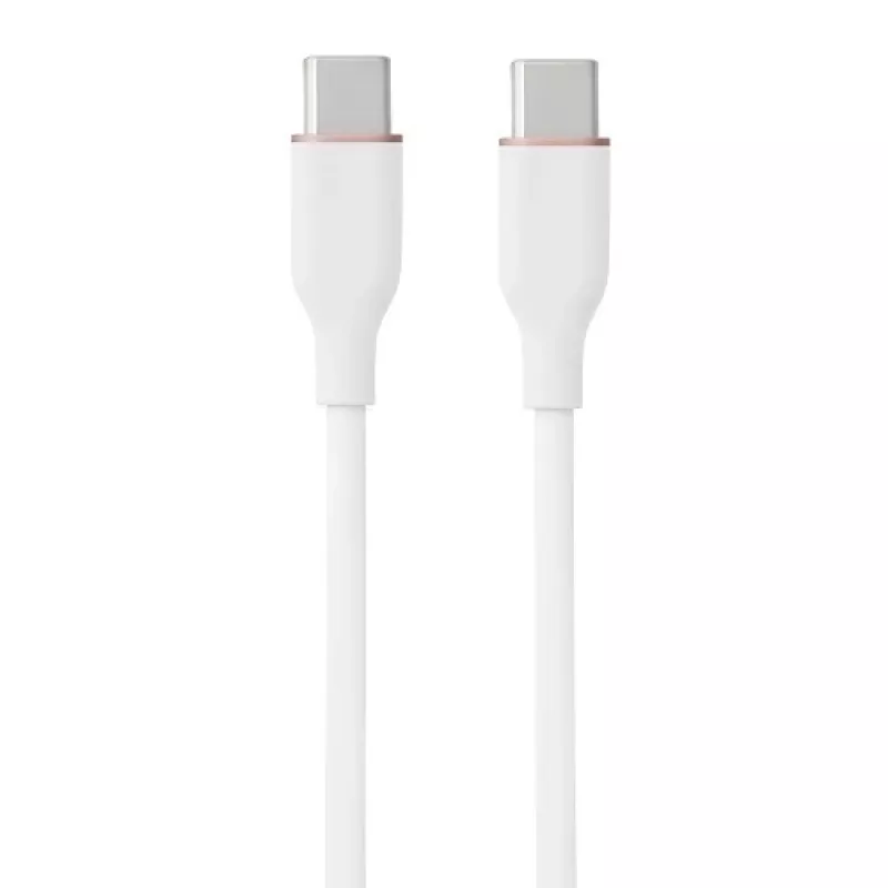Καλώδιο σιλικόνης USB Type-C σε Type-C, 100 W (λευκό, 1 m)