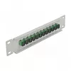 Patchpanel οπτικών ινών DeLOCK 10 ιντσών 12 Port SC Simplex πράσινο 1HE γκρι