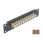 Patchpanel οπτικών ινών DeLOCK 10 ιντσών 12 Port LC Duplex μπεζ 1U μαύρο