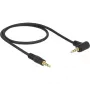 DeLOCK - Καλώδιο ήχου - 24 AWG - Mini-Phone Stereo 3,5 mm (Α) - Mini-Phone Stereo 3,5 mm (Α) - 50cm - Μαύρο - Σύνδεσμος υπό γωνία 90° (83752)