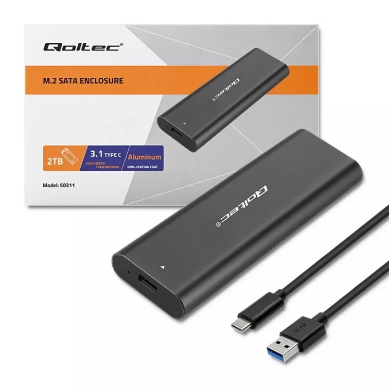 Θήκη για δίσκους M.2 SATA SSD | NGFF | USB Type-C