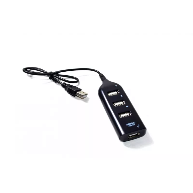 VAKOSS USB Hub TC-234UX — Hub USB 2.0 4 θυρών, τροφοδοσία DC (5 V, 1 A), μαύρο