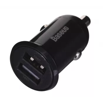Φορτιστής αυτοκινήτου Baseus Gain Pro Universal μαύρο – 2× USB 2.0, 2,4 A ανά θύρα, είσοδος 12–24 V, έξοδος 5 V