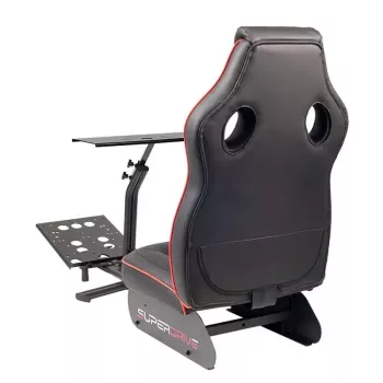 Racing Cockpit Subsonic SA5681 μαύρο κόκκινο τεχνητό δέρμα mesh μέταλλο