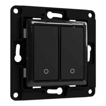 Διακόπτης φωτός Shelly Wall Switch 2 Μαύρο Κουμπιά χειρισμού Συμβατότητα Shelly 2.5