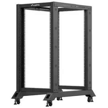 Lanberg Open Rack 22U Μαύρο (22HE, 19-ιντσών rack), Server rack, Μαύρο