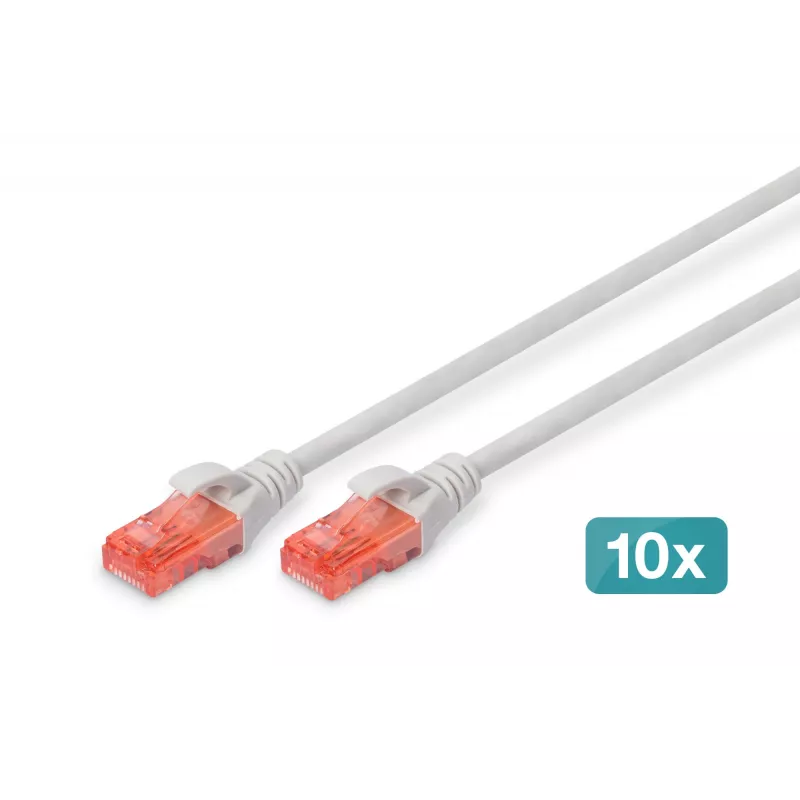 Καλώδιο Patch Cord Digitus CAT 6 U/UTP LSZH 0,5m 10 τεμ.
