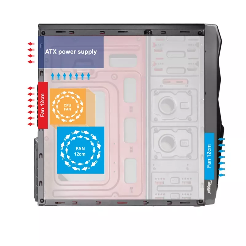 Akyga AK13BK Κουτί PC Micro-Tower, ATX / Micro-ATX / Mini-ITX, 2x USB 3.0, Mesh Πρόσοψη, χωρίς τροφοδοτικό, μαύρο