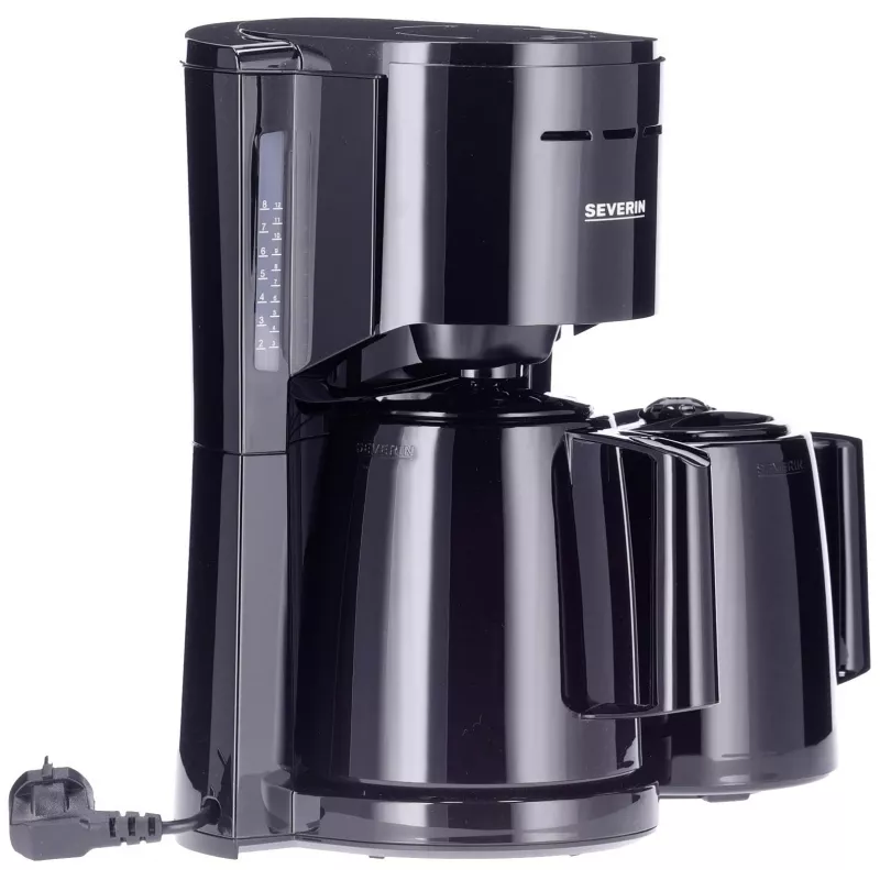 Severin KA 9307 καφετιέρα φίλτρου με 2 θερμικές κανάτες, 8 φλιτζάνια, 1000 W, μαύρη
