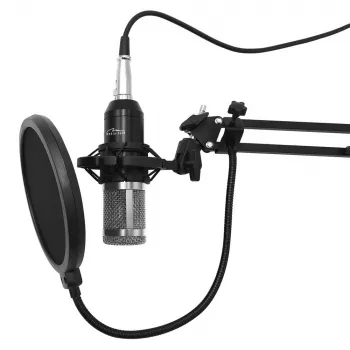 Μικρόφωνο PC MEDIA-TECH MT397S — ενσύρματο, είσοδος XLR, 20–20000 Hz, 150 Ω, -32 dB, καλώδιο 2,4 m, βάση γραφείου, μαύρο