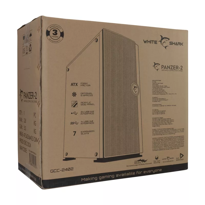 Κουτί υπολογιστή Panzer-2 White Shark GCC-2402 ATX μαύρο