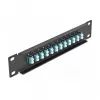Patchpanel οπτικών ινών DeLOCK 10 ιντσών 12 Port LC Duplex aqua 1U μαύρο