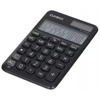 Απλός υπολογιστής CASIO SL-310UC-BK – 10 ψηφίων, μπαταρίας/ηλιακός, λειτουργίες φόρου & κέρδους, μέγεθος τσέπης (70×118×8,4 mm), μαύρος
